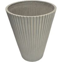 Vaso tondo piccolo a cono da esterno giardino in fibra di argilla Ø19x22 cm Erica - White