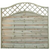 Pannello barriera ad arco grigliato 180x180 cm frangivista in legno di pino impregnato Lasa