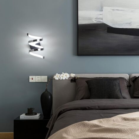 LED Wandleuchte 18W Innen wandleuchte, spiralförmige Wandleuchte 6000K kaltweißes Licht für Wohnzimmer Schlafzimmer Treppe Flur