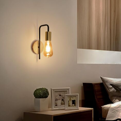 Toolight Wandleuchte Holz - 12W E27 Mit Dreifarben-Licht