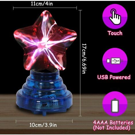 Touch-sensitives Plasma-Licht - 4-Zoll-Kristallkugel in Form eines  Pentagramms, lustiges Geschenk für Weihnachten oder