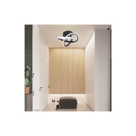 LED-Deckenlampe, Moderne LED-Deckenlampe 22W 2500LM, Schwarze Kronleuchter für Schlafzimmer Wohnzimmer Flur, Durchmesser 26cm, Kaltweißes Licht 6500K