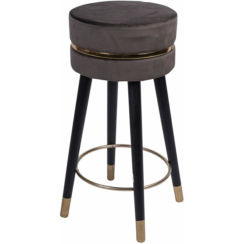 Tabouret Qiyano Edina Avec Espace Rangement - Crème - Moderne Rond Métal - Confortable