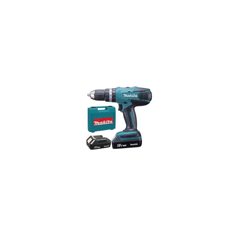 Perceuse à percussion Tournevis 2 vitesses 2 Batt. Lithium 18V 1,5Ah (Hp457Dwe) - 2 batteries "LI-ION" de 1,5Ah