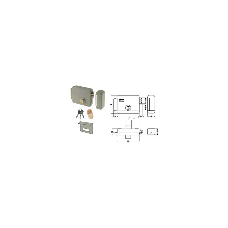 Serrure électrique Yale Pour Portail – Boîtier 130x105 Mm, Pour Entrée Ou Gate