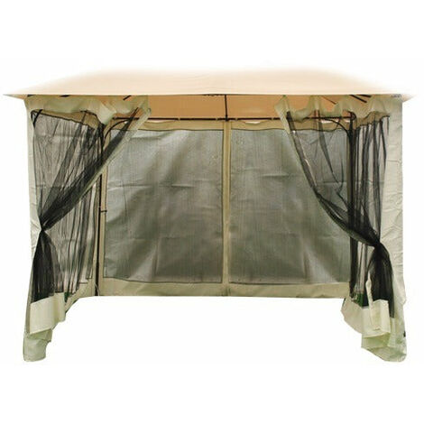Mosquito filet de périmètre de rechange universel pour gazebo 300x300cm rideaux avec collection de luxe de jardin zip (1/5)