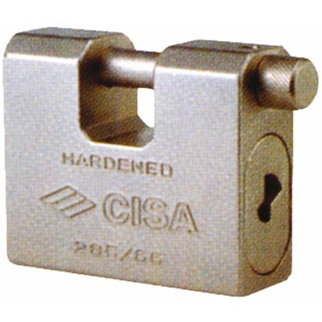 Cadenas blindé anti-effraction en acier Cisa - LARGEUR 84 mm.