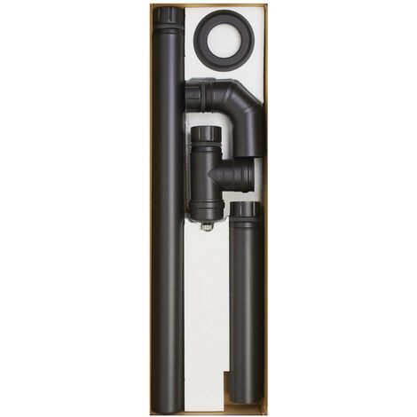 Led Leds – Kit de 5 tuyaux aile pour poêle à granulés – Acier émaillé – Tube linéaire H 100 cm et H 50 cm – Coude 90° et raccord en 'T'
