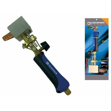 Kemper – Fer à souder avec goujons en cuivre 200g – Déflecteur de vent – Flamme réglable pour travaux de gouttière – Conception ergonomique