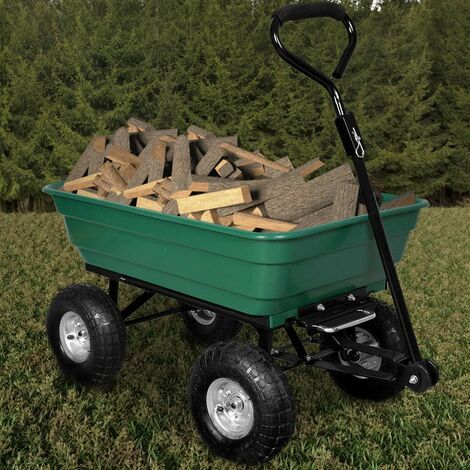 Chariot acidulé fluide 30 kg de jardin 4 roues chariot vert
