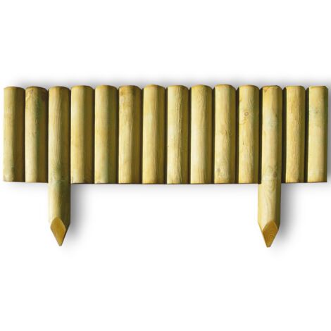 Bordure en bois de pin traité – Ø7cm – Hauteur 30cm – Longueur 100cm – Protection contre champignons et insectes – Lasa
