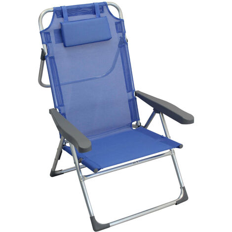 Plages en acier pliant pliant avec oreiller (1/2)