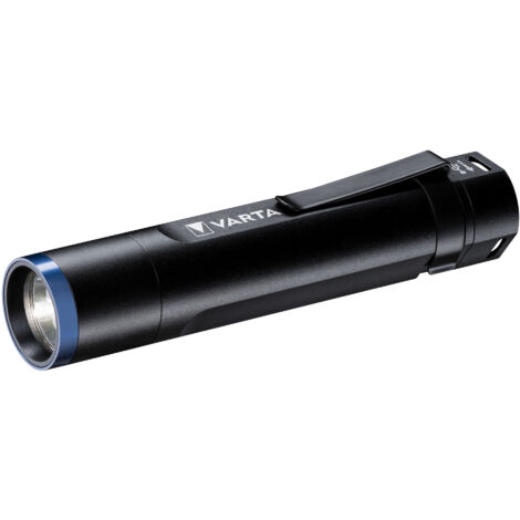 Varta – Lampe torche rechargeable 400 lumens – Aluminium noir résistant aux chocs – Portée 147 m – Charge USB intégrée – Modes d'éclairage 4 (1/10)