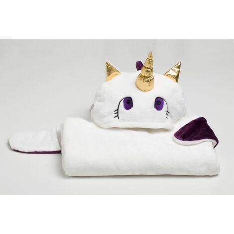 Couverture à carreaux avec capuche et gants couverture de licorne kanguru (1/5)