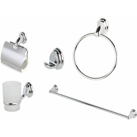 Ensemble d'accessoires de salle de bain 5 pièces – Feridras Facile – Élégance et fonctionnalité pour votre salle de bain (1/2)