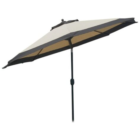 Esschert Design Parasol Bananier Vert – Ø184 Cm, Hauteur Réglable 226 Cm, Manche Métal Inclinable