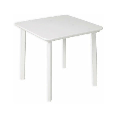 Table de jardin en résine blanche – Dimensions 77x77xH72 cm – Pieds réglables – Résistante aux intempéries – Plastmeccanica