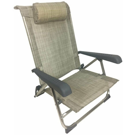 Chaise de pont pliable avec structure et session en aluminium dans Textilene avec dossier réglable au soleil (1/4)