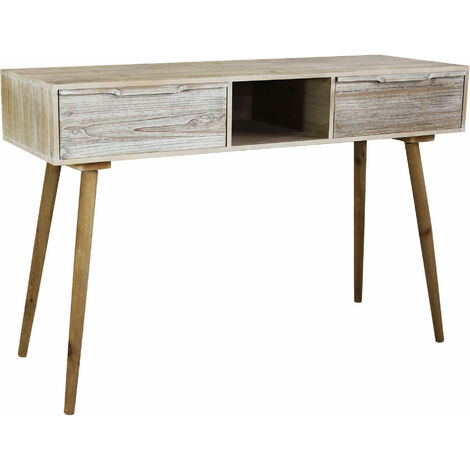 Table de console interne avec 2 tiroirs en bois Paulownia 120x40x80h cm (1/5)