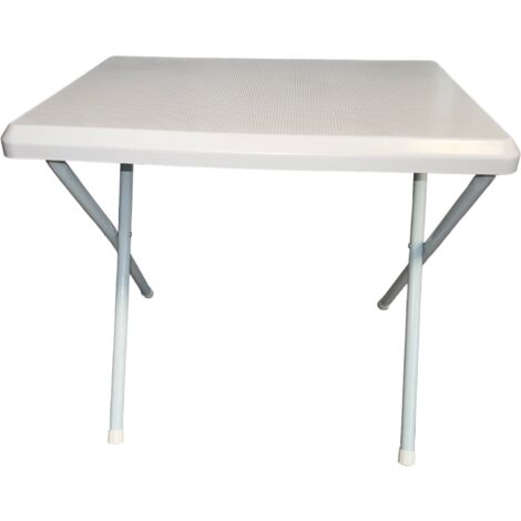 Table blanche blanche flable et plage 51x37x47h cm avec structure en acier