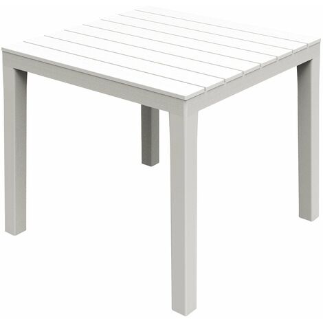Ipae Progarden – Table de jardin carrée en polypropylène anthracite et blanc – Résistante aux UV – Légère 8,5 kg – Pour extérieur – Design moderne