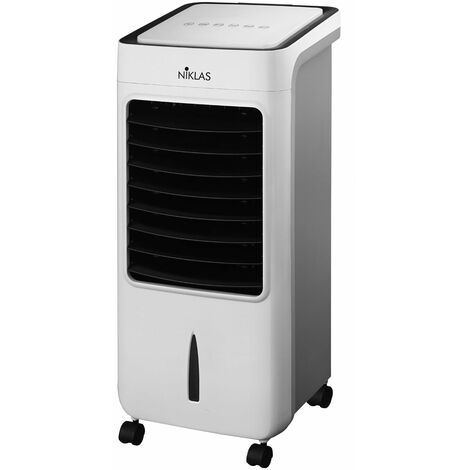 Ventilateur refroidisseur d'air 80W – Air traité 6,7 mc/min – Capacité réservoir 5L – 3 vitesses – Télécommande incluse – Niklas (1/5)