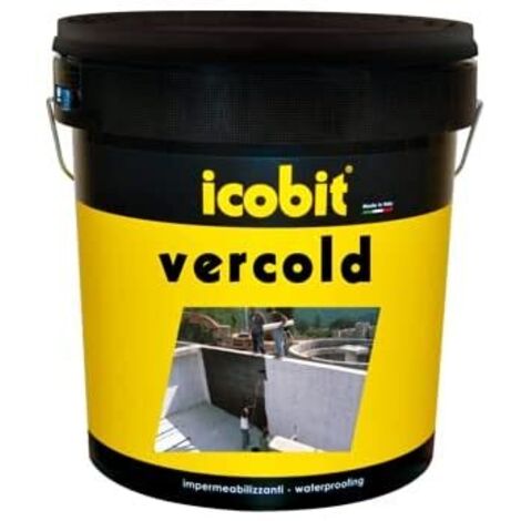 Asphalte à froid 4kg – Visco-thixotrope en dispersion aqueuse – Protection étanche murs et fondations – Compatible avec ciment – Icobit