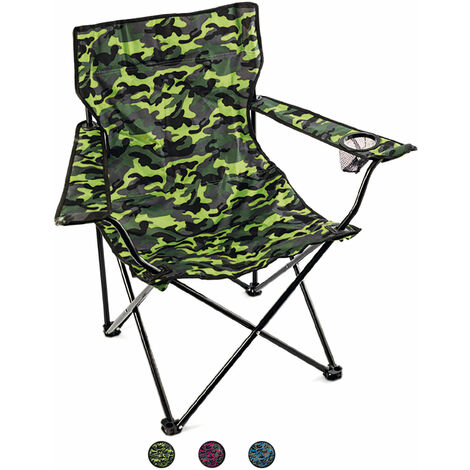 Chaise Camping OverMont Résistante - Bleue, Acier, Polyester, Avec Housse