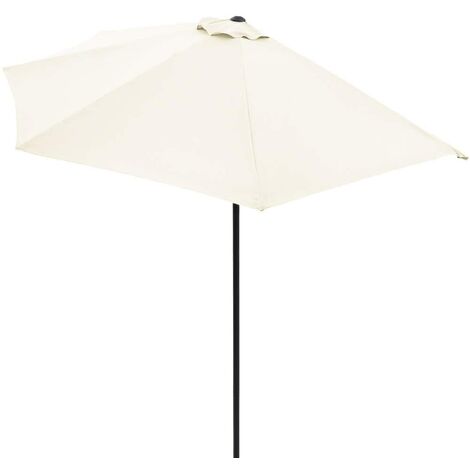 Mezzaluna Umbrella 3 mètres jardin mural extérieur avec pôle central en aluminium de la demi-lune  Beige