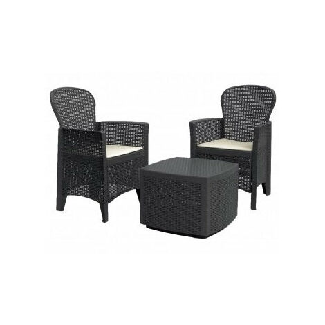 Salon du jardin 2 sièges extérieurs deux fauteuils et récipient de table (1/5)