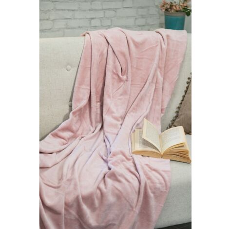 Couverture Plaid Microfibre COCOONING 220x240 Cm - Gris - Extra Douce, Jeté Canapé Ou Lit