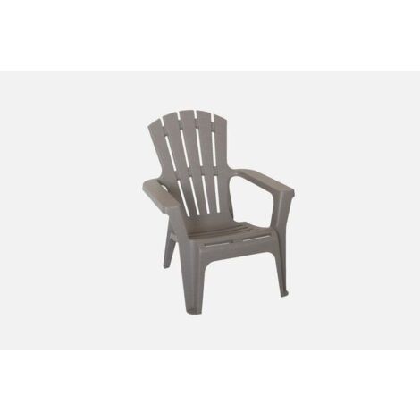 Centrale Brico – Fauteuil Adirondack empilable en polypropylène renforcé de fibre de verre – Dossier haut – Confort extérieur – Dimensions 73x80xh88 cm – Couleur anthracite (1/2)