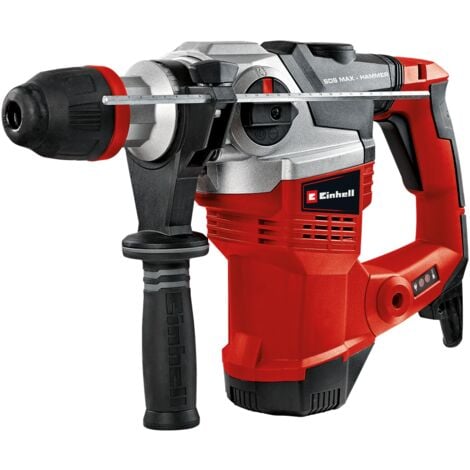 Einhell Marteau Perforateur TE-RH 38 E (1050 W, Mandrin SDS-MAX, Livré en coffret avec une butée de profondeur en métal et une poignée supplémentaire avec rainurage antidérapant)