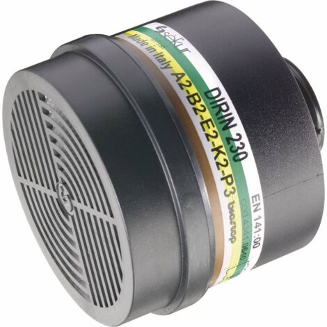 Filtre combiné DIRIN 230 A2B2E2K2-P3R D – Protection contre gaz et particules – Technologie BIOSTOP – Compatible demi-masques – Ekastu Safety - K2-P3R