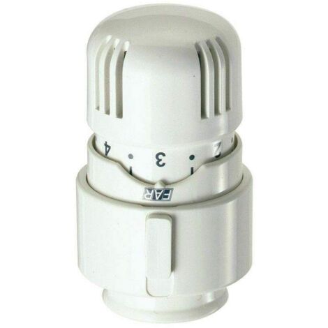 FAR – Tête thermostatique pour vannes – Réglage 7-28°C – Raccord rapide – Plastique blanc pour installation facile (1/5)