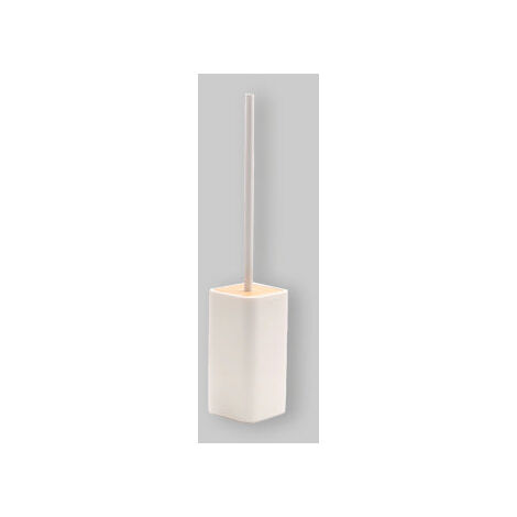 Brosse WC avec touffe de poils de nénuphar blanc mat (1/4)