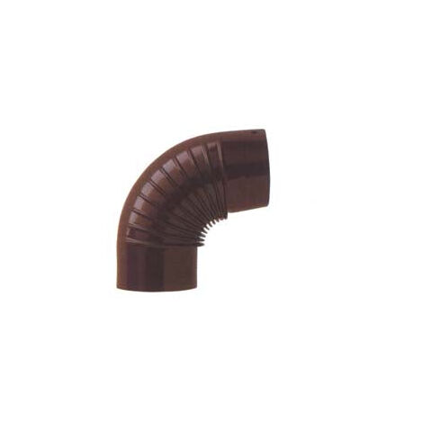 Coude 90° en porcelaine pour poêles à bois marron brillant - ø cm.13