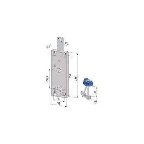 Serrure pour porte basculante à double panneton 2240 - (2240XZB2008AB2)