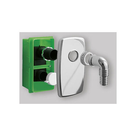 Siphon compact encastrable pour lave-linge ou lave-vaisselle avec caisson chromé