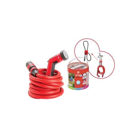 Tuyau extensible "Yoyo Up" avec raccords, lance et support - 12-13/25 m