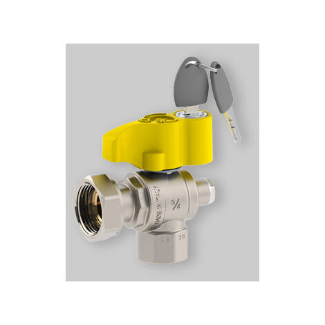 Robinet à tournant sphérique à gaz Team Post Meter F-F avec écrou pivotant Fiv 1"X1"1/4 (1/3)