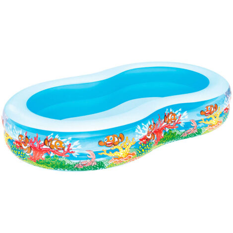 Piscine Gonflable "Famille" En Forme Avec Dessins +3 Ans - cm.262x157x46h. - poids 4,1 kg (art.54118) (1/5)