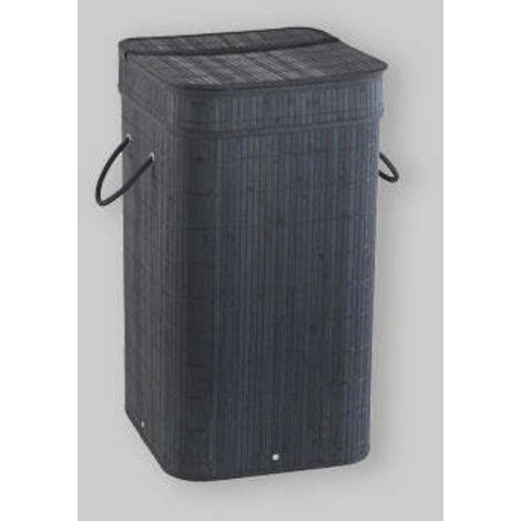 Panier à linge de maison 35.5x35.5xH63 cm panier en bambou 'Tatami'. (1/5)
