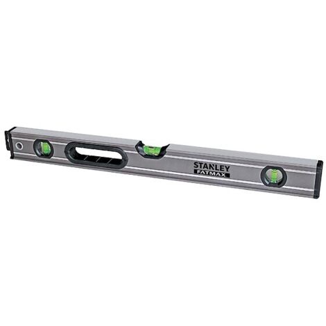 Stanley – Niveau à bulle tubulaire 90 cm – Aluminium léger renforcé – Précision +/- 0,5 mm/m – Fioles haute visibilité – Zones de renforcement