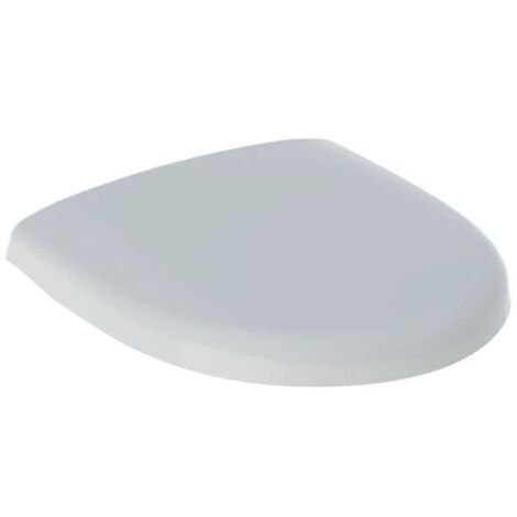 Geberit – Siège de toilette abattant adulte en duroplast blanc brillant – Fixations par le haut – Charnières en laiton chromé – Dimensions 37x39,5cm (1/5)
