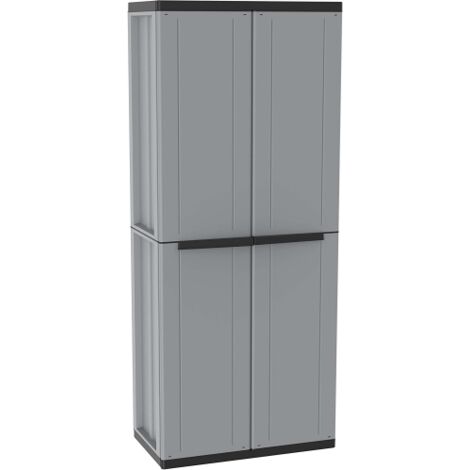 Armoire d'atelier avec 2 portes – Dimensions 68x37x163 cm – Matériau résine antichocs – 3 étagères intérieures réglables – Terry - 68X37X163H