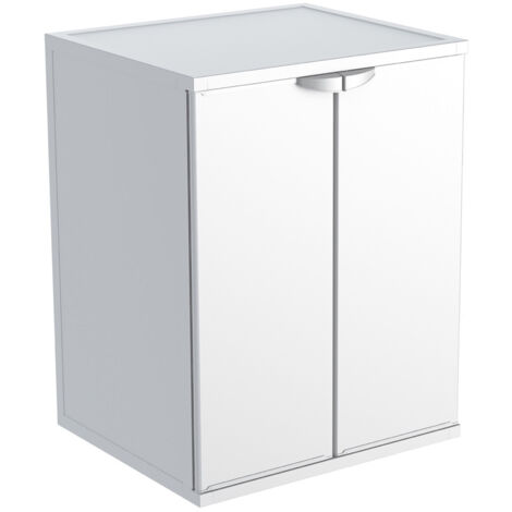 Idroweb – Meuble machine à laver en résine 2 portes h 88 cm – Protection intérieure/extérieure – Kit de montage sans vis – Fabriqué en Italie
