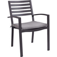 Armchair extérieur jardin avec structure en aluminium ambique et coussin de Dallas Black