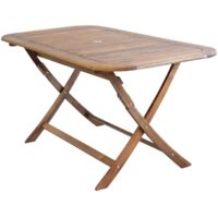 Table ovale ovale pliage du bois acacia