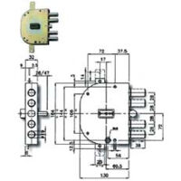 Triple serrure à appliquer avec pêne à double panneton blindé 2155 - mm.60 DX (2155-03)